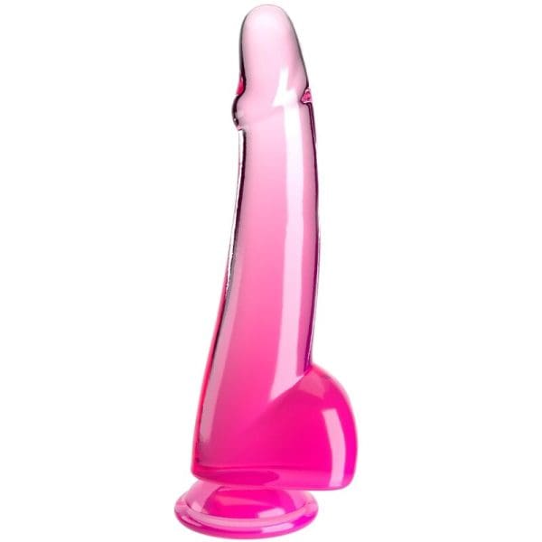KING COCK - CLEAR DILDO WITH TESTICLES 19 CM PINK